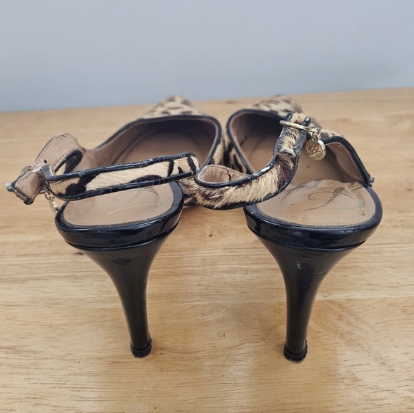 J. Renee Leopard Animal Print Halley Slingback Pointed Toe Heels Shoes. Size 9. - Picture 6 of 8